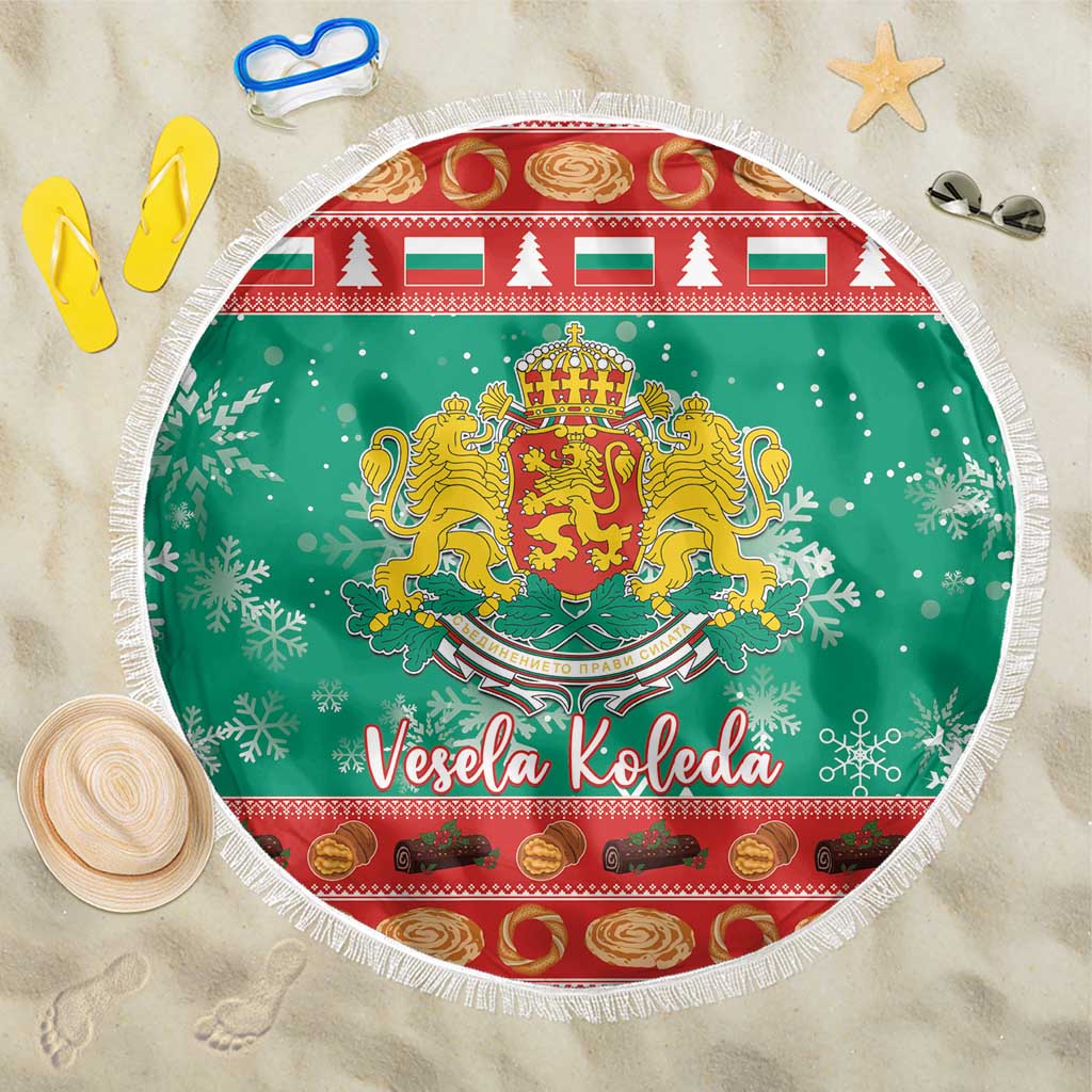 Bulgaria Christmas Beach Blanket Coat Of Arms Vesela Koleda - Wonder Print Shop