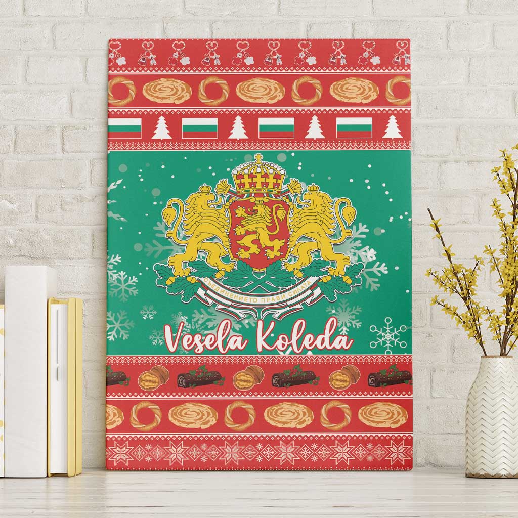 Bulgaria Christmas Canvas Wall Art Coat Of Arms Vesela Koleda - Wonder Print Shop