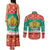 Bulgaria Christmas Couples Matching Tank Maxi Dress and Long Sleeve Button Shirt Coat Of Arms Vesela Koleda - Wonder Print Shop