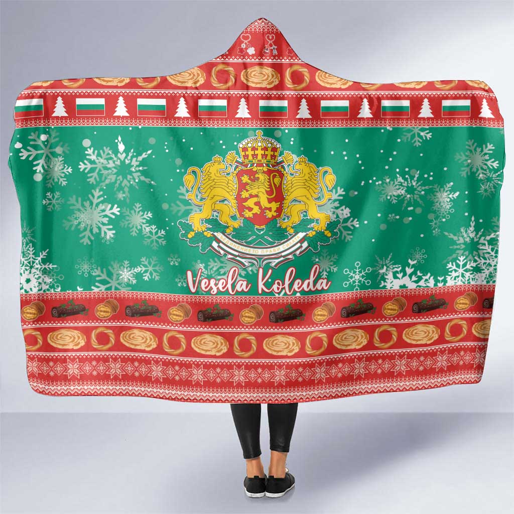 Bulgaria Christmas Hooded Blanket Coat Of Arms Vesela Koleda