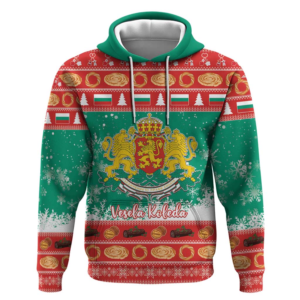 Bulgaria Christmas Hoodie Coat Of Arms Vesela Koleda - Wonder Print Shop