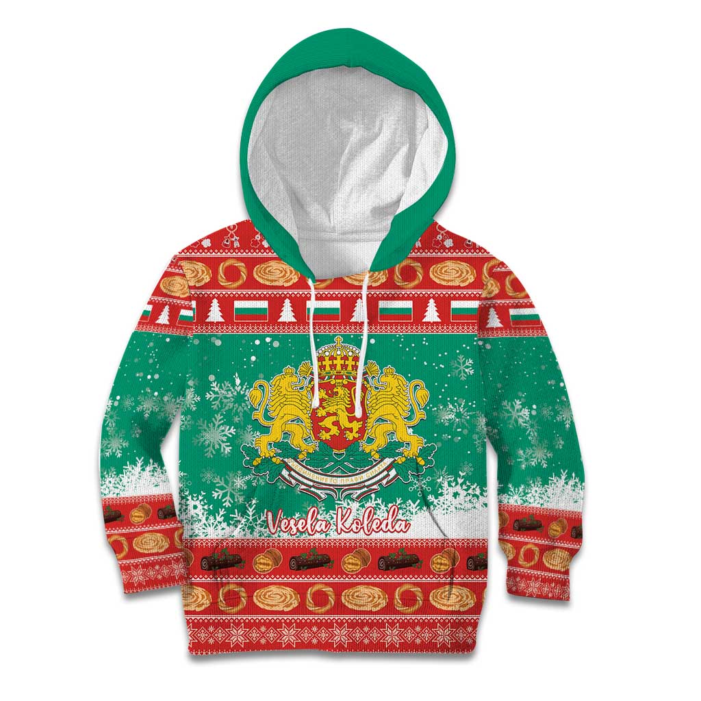 Bulgaria Christmas Kid Hoodie Coat Of Arms Vesela Koleda - Wonder Print Shop