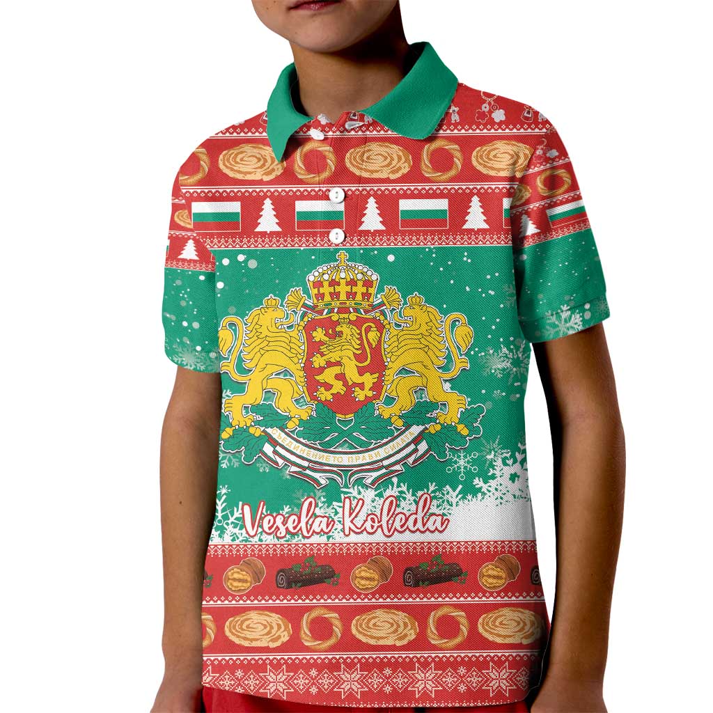 Bulgaria Christmas Kid Polo Shirt Coat Of Arms Vesela Koleda - Wonder Print Shop