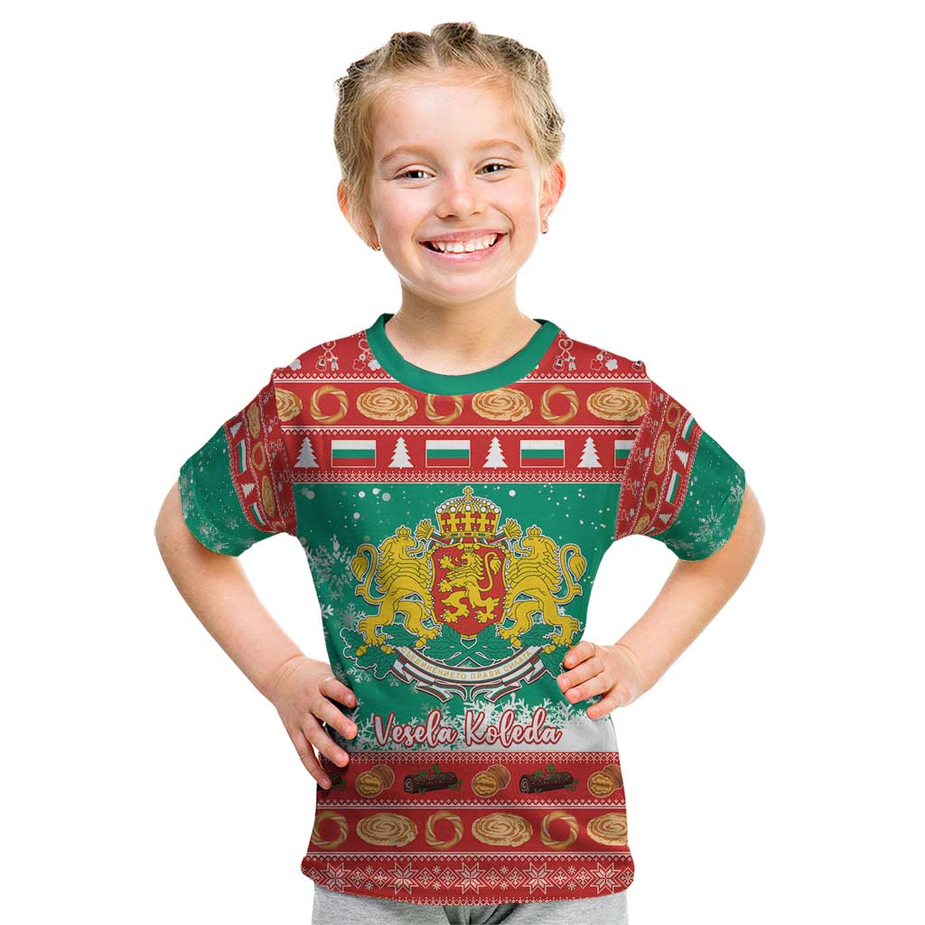 Bulgaria Christmas Kid T Shirt Coat Of Arms Vesela Koleda - Wonder Print Shop