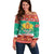 Bulgaria Christmas Off Shoulder Sweater Coat Of Arms Vesela Koleda - Wonder Print Shop