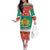 Bulgaria Christmas Off The Shoulder Long Sleeve Dress Coat Of Arms Vesela Koleda - Wonder Print Shop