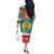 Bulgaria Christmas Off The Shoulder Long Sleeve Dress Coat Of Arms Vesela Koleda - Wonder Print Shop