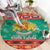 Bulgaria Christmas Round Carpet Coat Of Arms Vesela Koleda