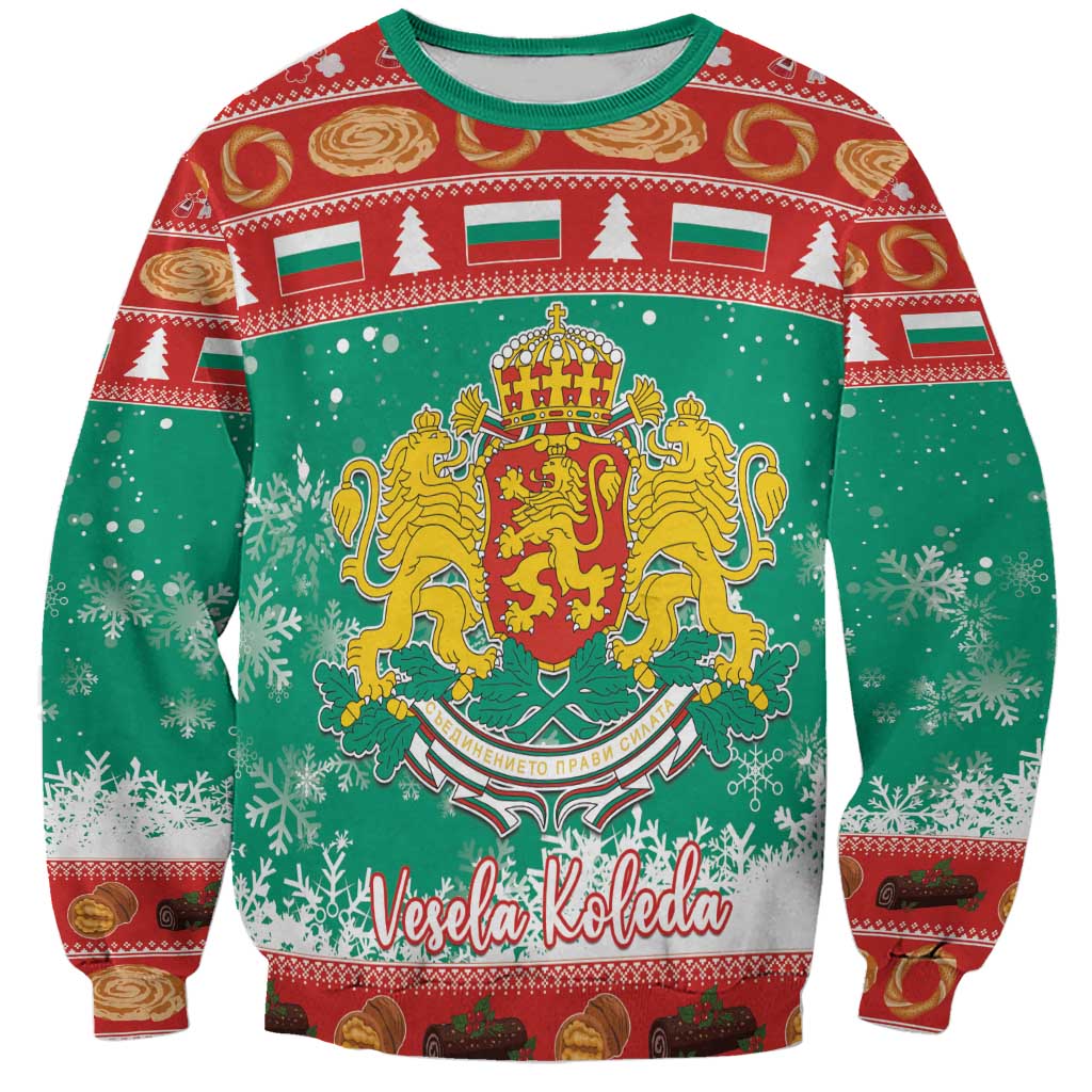 Bulgaria Christmas Sweatshirt Coat Of Arms Vesela Koleda - Wonder Print Shop