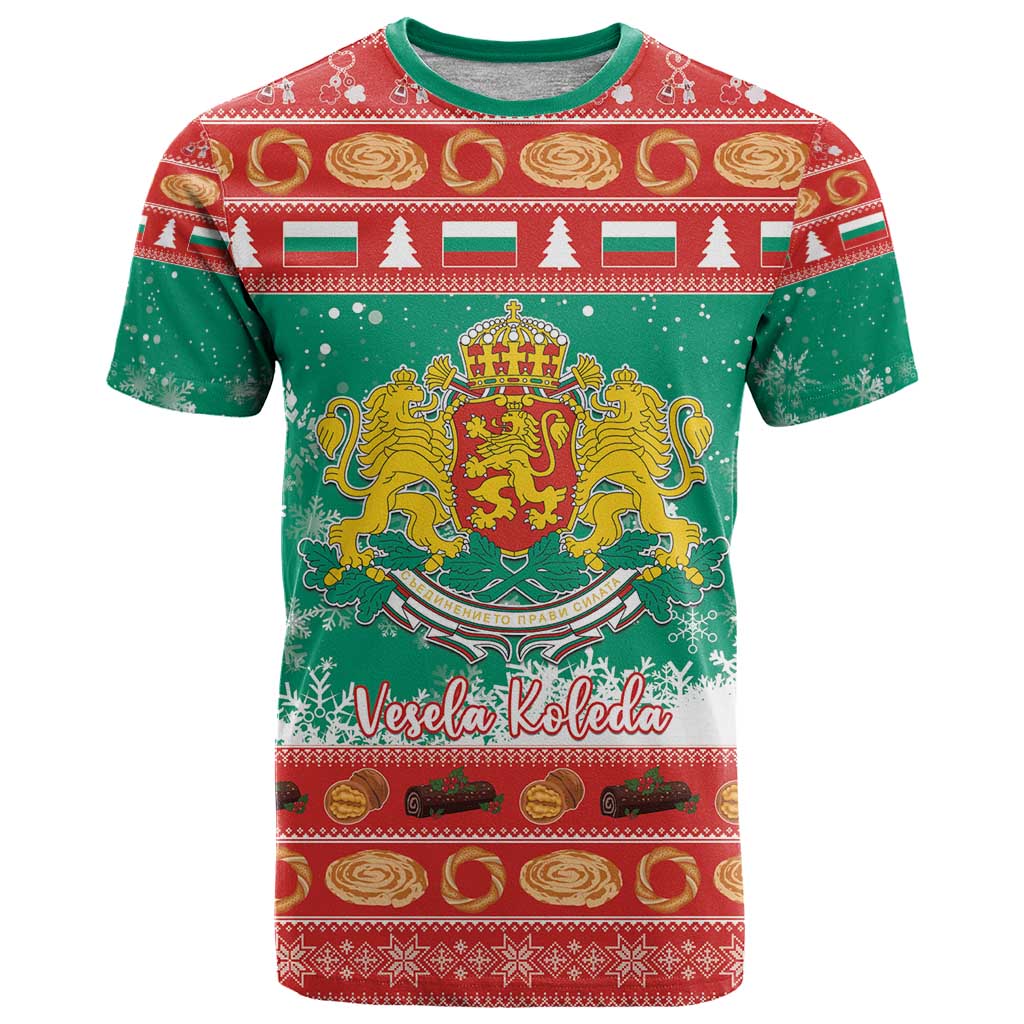 Bulgaria Christmas T Shirt Coat Of Arms Vesela Koleda - Wonder Print Shop