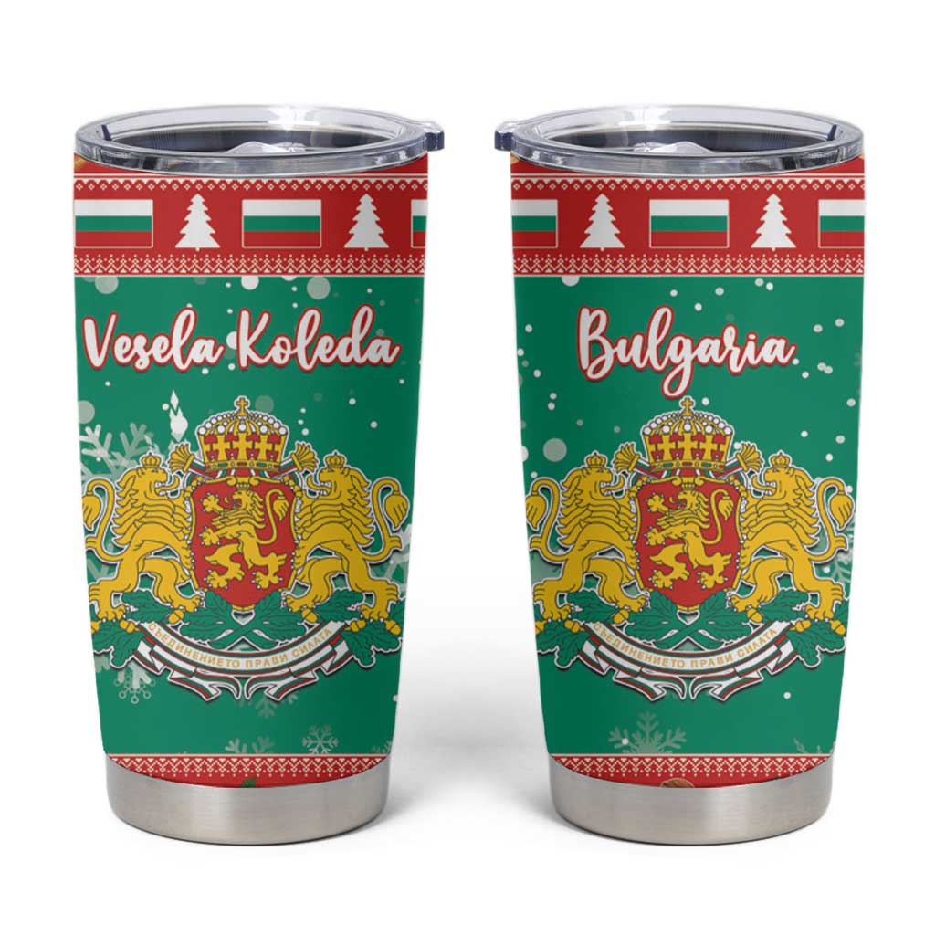 Bulgaria Christmas Tumbler Cup Coat Of Arms Vesela Koleda - Wonder Print Shop