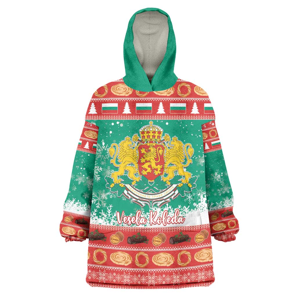 Bulgaria Christmas Wearable Blanket Hoodie Coat Of Arms Vesela Koleda