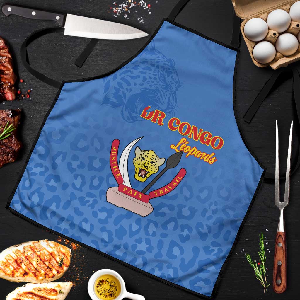 DR Congo Football Apron Go Champions Leopards - Blue - Wonder Print Shop