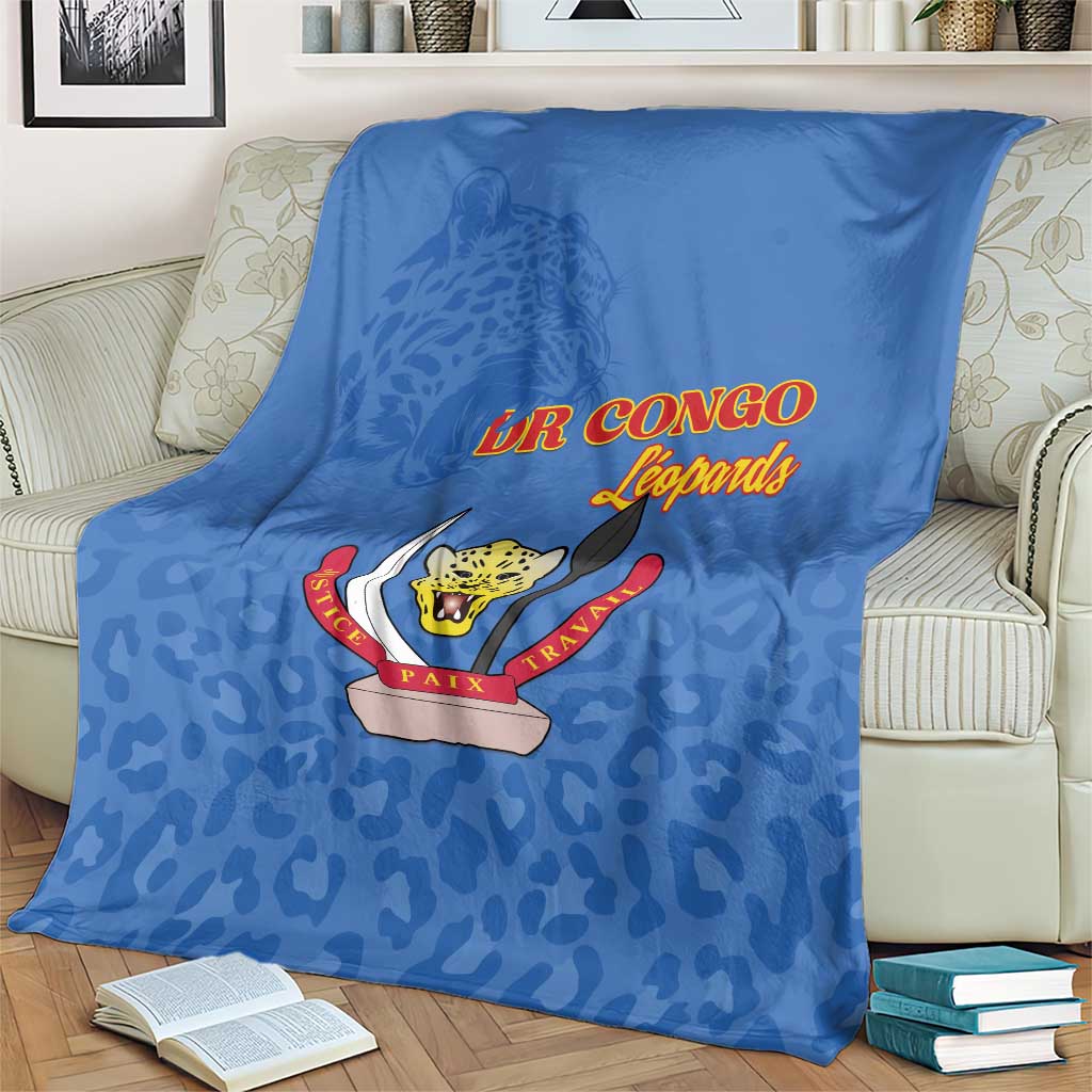 DR Congo Football Blanket Go Champions Leopards - Blue - Wonder Print Shop