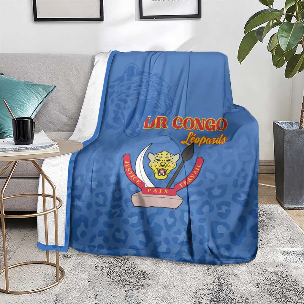 DR Congo Football Blanket Go Champions Leopards - Blue - Wonder Print Shop