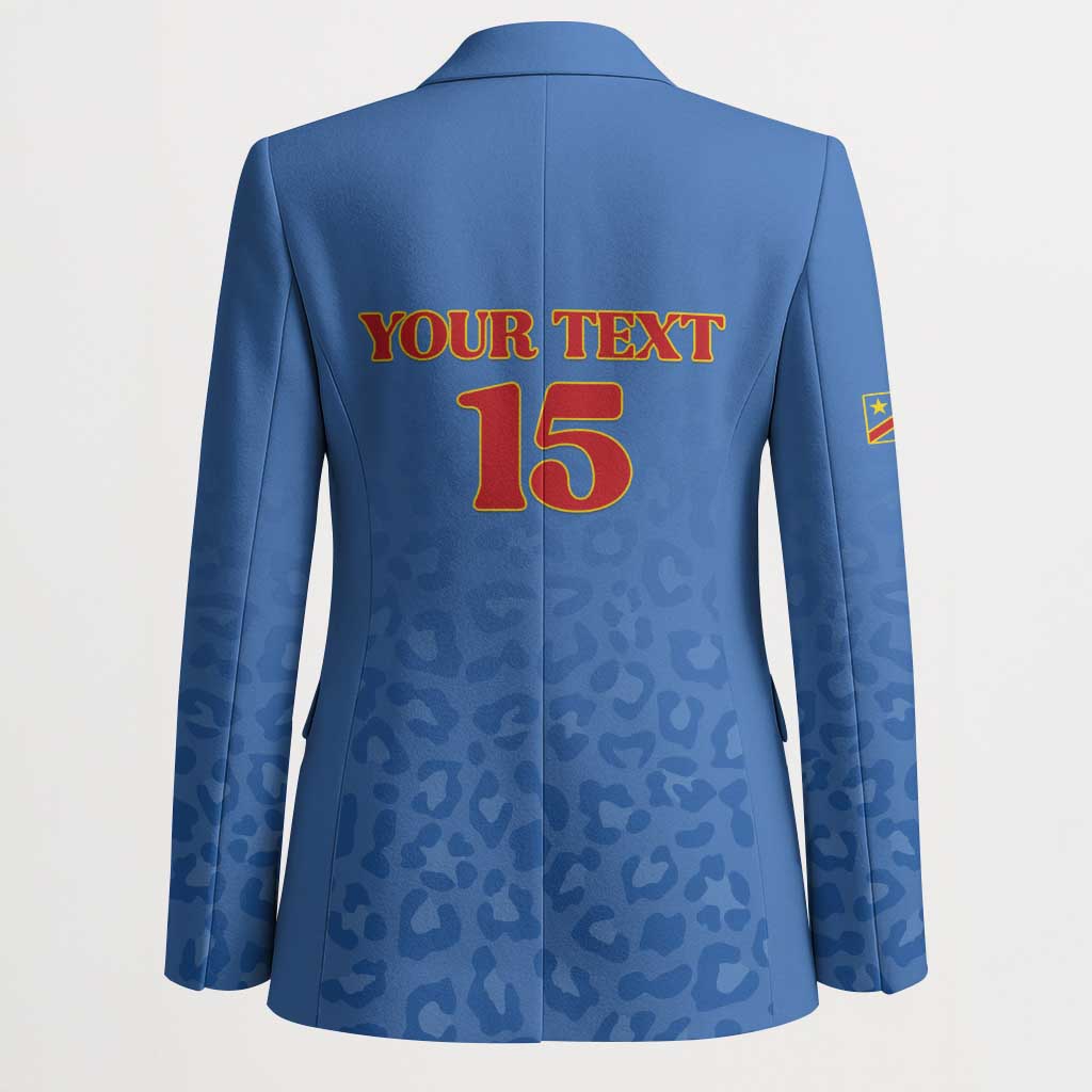 Custom DR Congo Football Blazer Go Champions Leopards - Blue - Wonder Print Shop