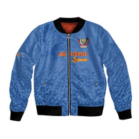 Custom DR Congo Football Bomber Jacket Go Champions Leopards - Blue - Wonder Print Shop