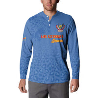 Custom DR Congo Football Button Sweatshirt Go Champions Leopards - Blue - Wonder Print Shop