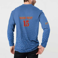Custom DR Congo Football Button Sweatshirt Go Champions Leopards - Blue - Wonder Print Shop