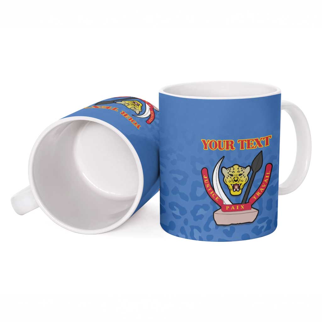 Custom DR Congo Football Ceramic Mug Go Champions Leopards - Blue - Wonder Print Shop