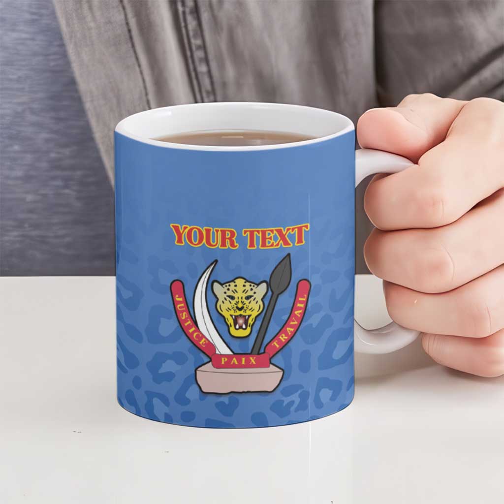 Custom DR Congo Football Ceramic Mug Go Champions Leopards - Blue - Wonder Print Shop
