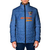Custom DR Congo Football Padded Jacket Go Champions Leopards - Blue - Wonder Print Shop