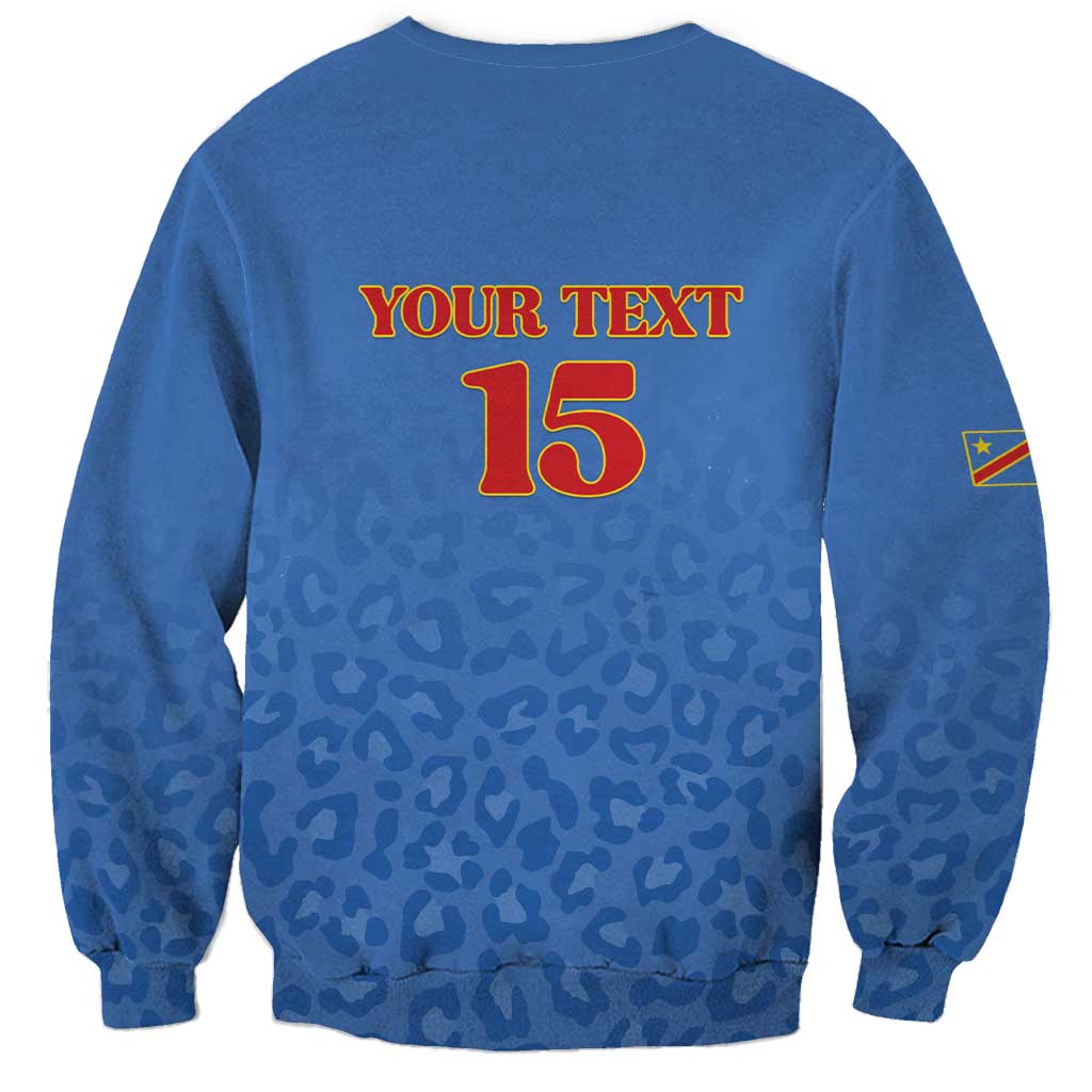 Custom DR Congo Football Sweatshirt Go Champions Leopards - Blue - Wonder Print Shop