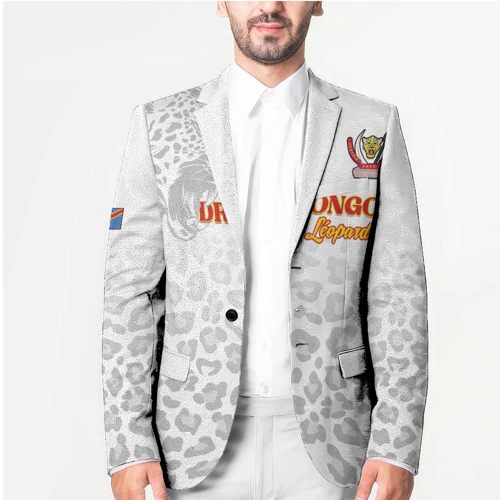 Custom DR Congo Football Blazer Go Champions Leopards - White - Wonder Print Shop