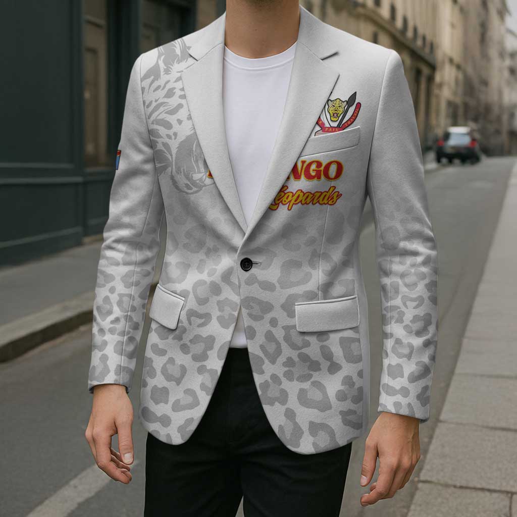 Custom DR Congo Football Blazer Go Champions Leopards - White - Wonder Print Shop