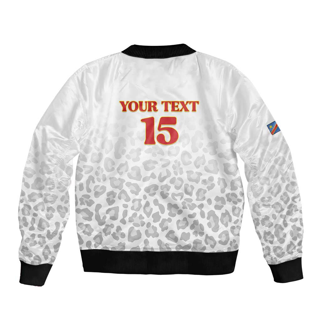Custom DR Congo Football Bomber Jacket Go Champions Leopards - White - Wonder Print Shop