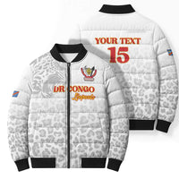 Custom DR Congo Football Bomber Puffer Jacket Go Champions Leopards - White - Wonder Print Shop