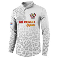 Custom DR Congo Football Button Sweatshirt Go Champions Leopards - White - Wonder Print Shop