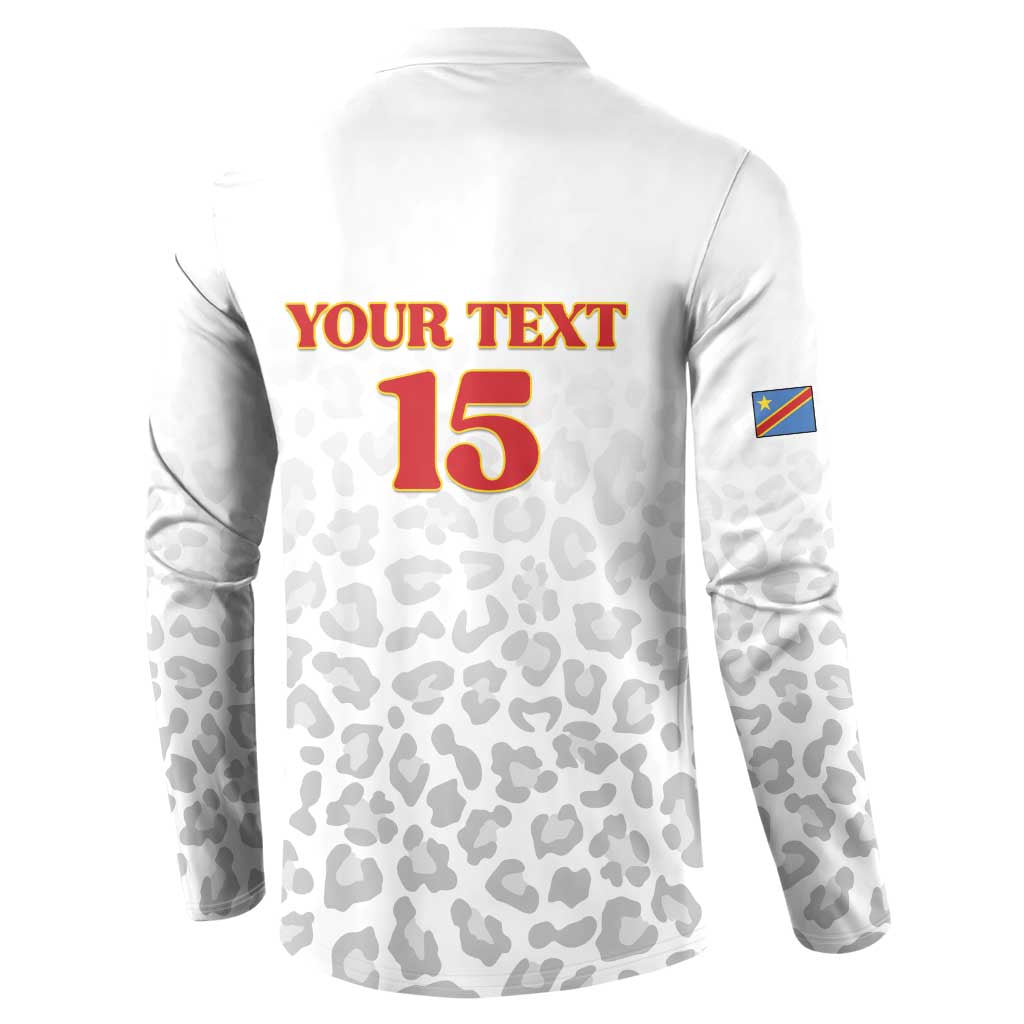 Custom DR Congo Football Button Sweatshirt Go Champions Leopards - White - Wonder Print Shop