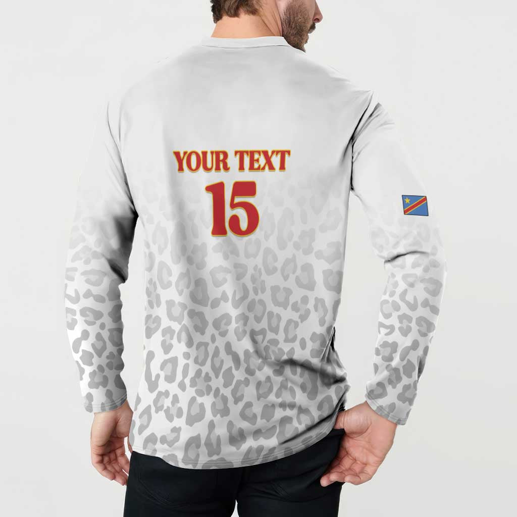 Custom DR Congo Football Button Sweatshirt Go Champions Leopards - White - Wonder Print Shop