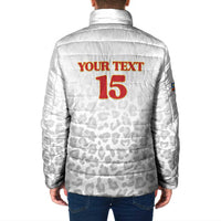Custom DR Congo Football Padded Jacket Go Champions Leopards - White - Wonder Print Shop