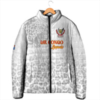 Custom DR Congo Football Padded Jacket Go Champions Leopards - White - Wonder Print Shop