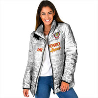 Custom DR Congo Football Padded Jacket Go Champions Leopards - White - Wonder Print Shop