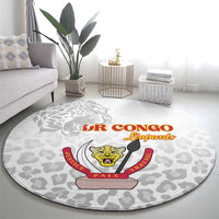 DR Congo Football Round Carpet Go Champions Leopards - White - Wonder Print Shop
