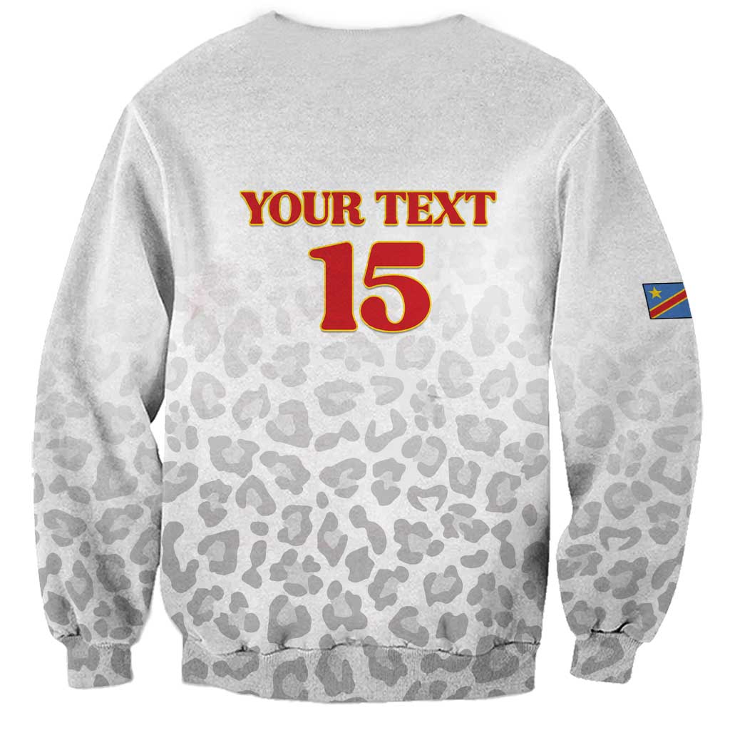 Custom DR Congo Football Sweatshirt Go Champions Leopards - White - Wonder Print Shop
