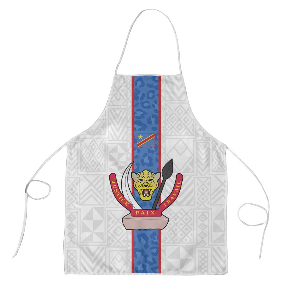 DR Congo Football Apron Leopards Mix Kuba Raffia Pattern - Wonder Print Shop