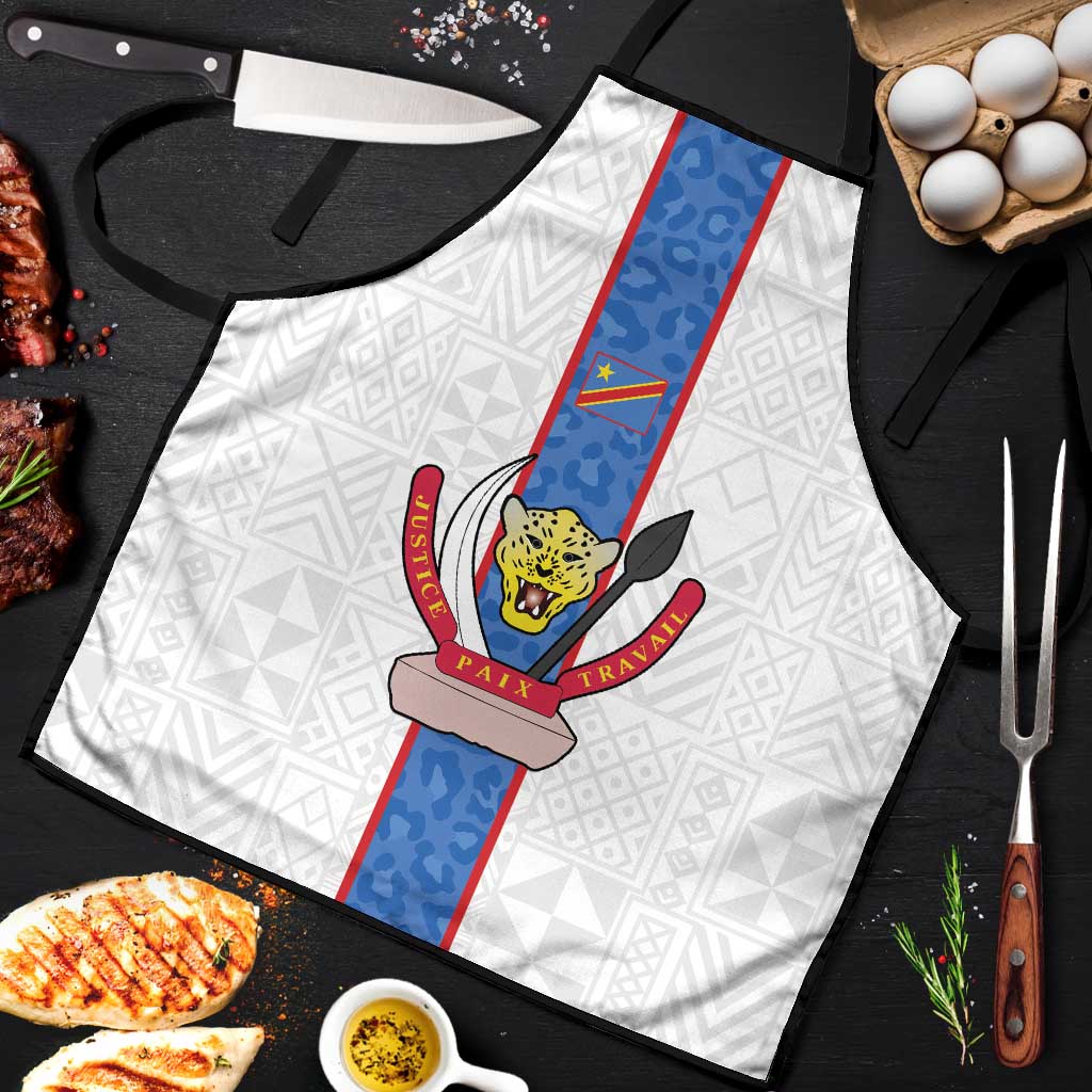DR Congo Football Apron Leopards Mix Kuba Raffia Pattern - Wonder Print Shop