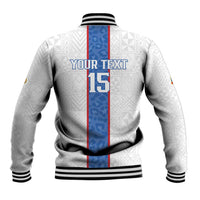 Custom DR Congo Football Baseball Jacket Leopards Mix Kuba Raffia Pattern - Wonder Print Shop