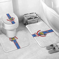 DR Congo Football Bathroom Set Leopards Mix Kuba Raffia Pattern - Wonder Print Shop
