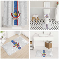 DR Congo Football Bathroom Set Leopards Mix Kuba Raffia Pattern - Wonder Print Shop