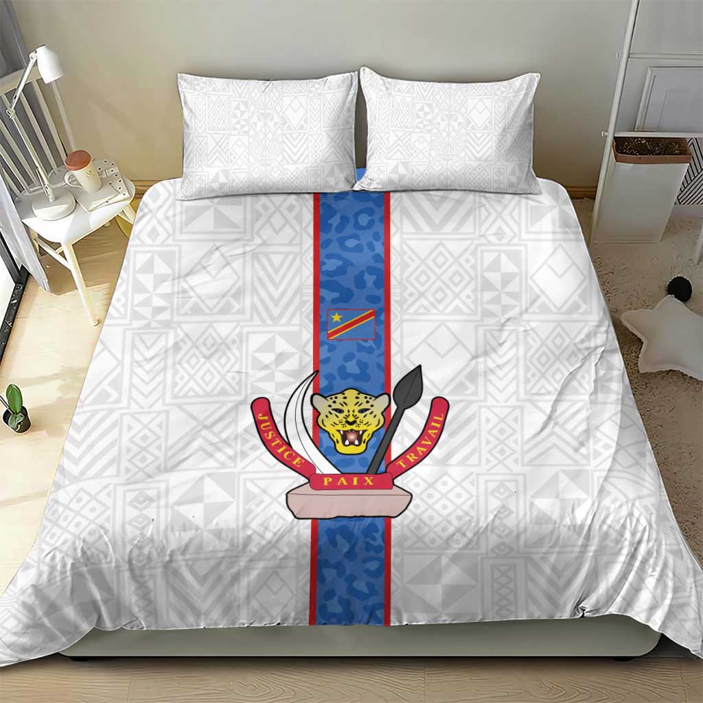 DR Congo Football Bedding Set Leopards Mix Kuba Raffia Pattern - Wonder Print Shop