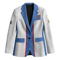 Custom DR Congo Football Blazer Leopards Mix Kuba Raffia Pattern - Wonder Print Shop