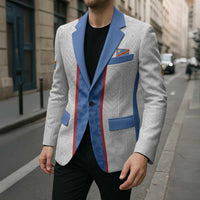 Custom DR Congo Football Blazer Leopards Mix Kuba Raffia Pattern - Wonder Print Shop