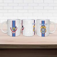 Custom DR Congo Football Ceramic Mug Leopards Mix Kuba Raffia Pattern - Wonder Print Shop