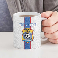 Custom DR Congo Football Ceramic Mug Leopards Mix Kuba Raffia Pattern - Wonder Print Shop