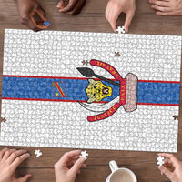 DR Congo Football Puzzle Leopards Mix Kuba Raffia Pattern - Wonder Print Shop
